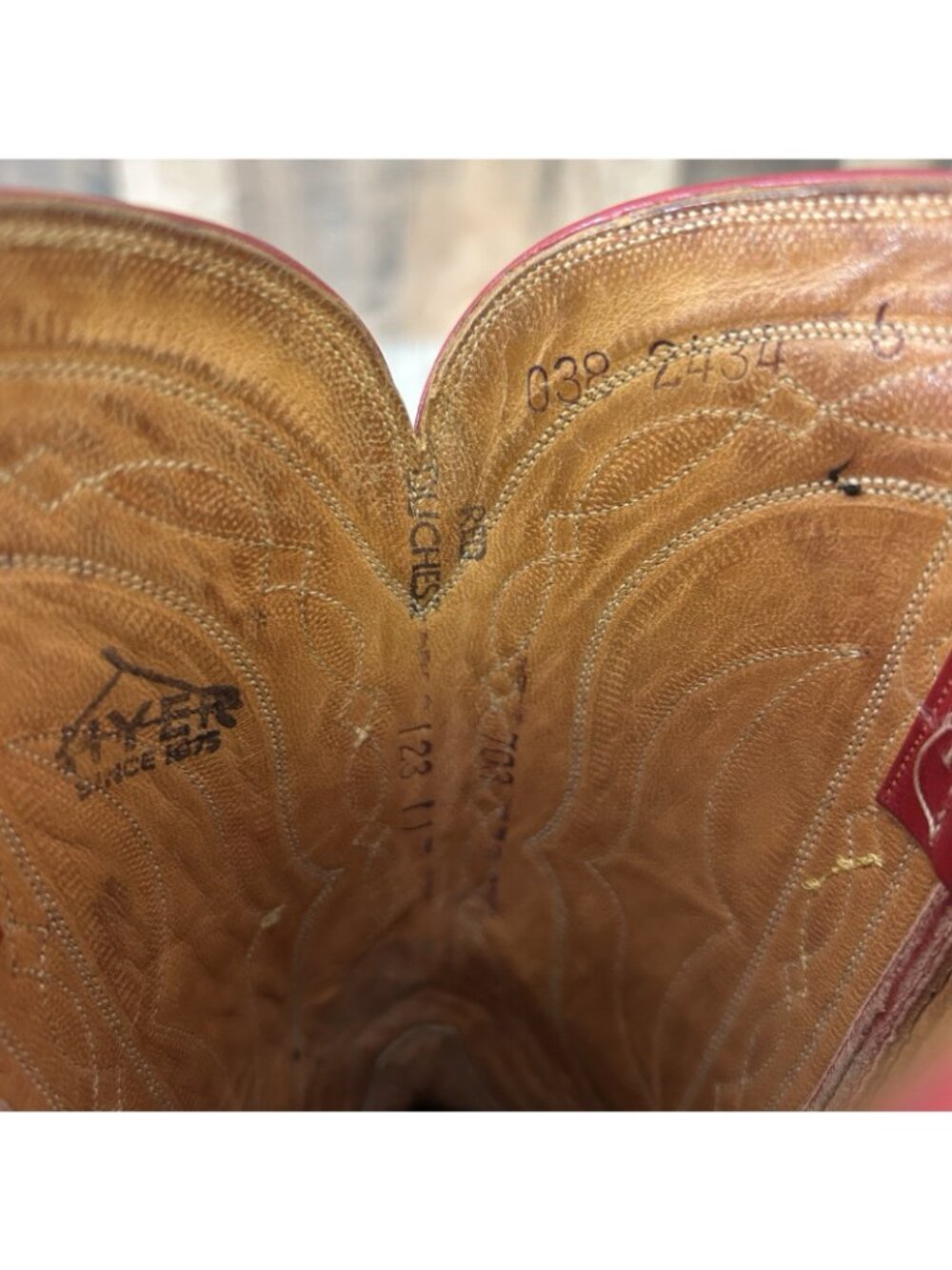 Hyer Vintage Red Snip Toe Western Cowboy Boots Womens 6 B - Picture 7 of 12